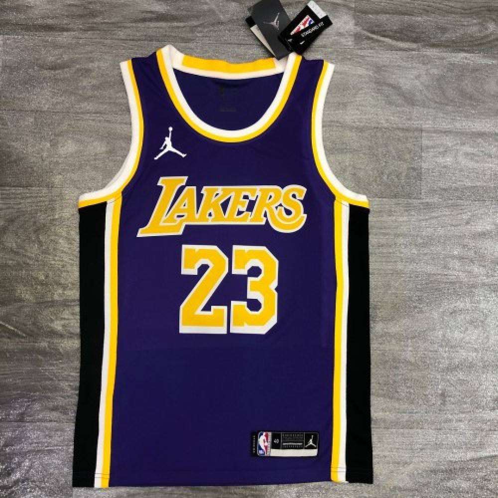Men's Los Angeles Lakers LeBron James #23 Jordan Purple 20/21 Swingman Jersey - Statement Edition-Pro Kit Vault | Brand New 26/27 Sports Jerseys